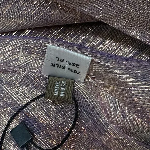NWT Peter Cohen Metallic Chiffon Hitide Top Lilac Purple Women’s Size Small $850 - Picture 8 of 10